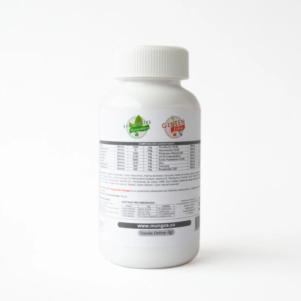Omegas 3-6-9 para Perros- Mungos Vital Omega x 50 und con colágeno y ácido hialurónico