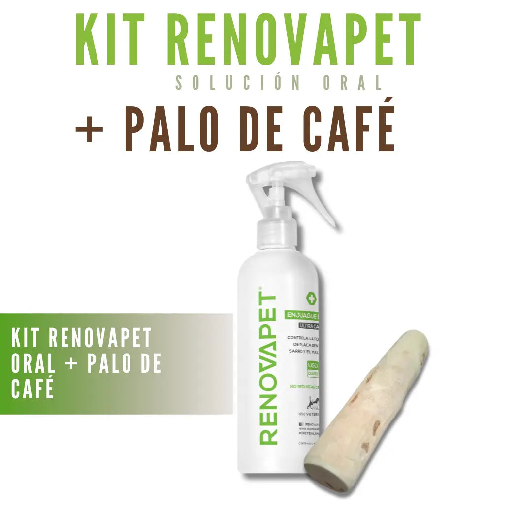 Kit Higiene Oral para Perros RENOVAPET + Palo de Café