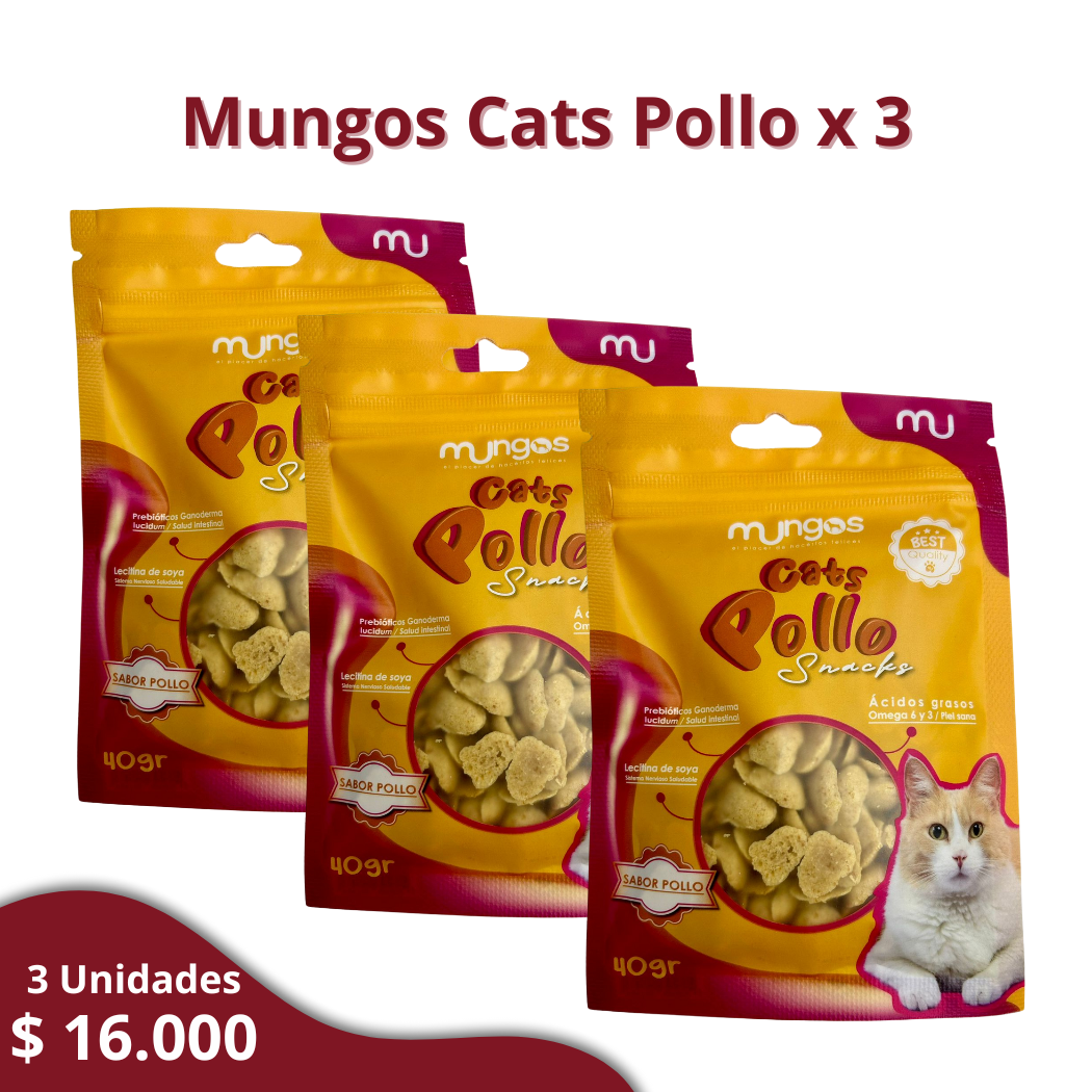 Galletas y Snacks saludables y blandos para gatos – Mungos Cats Pollo 40 gr