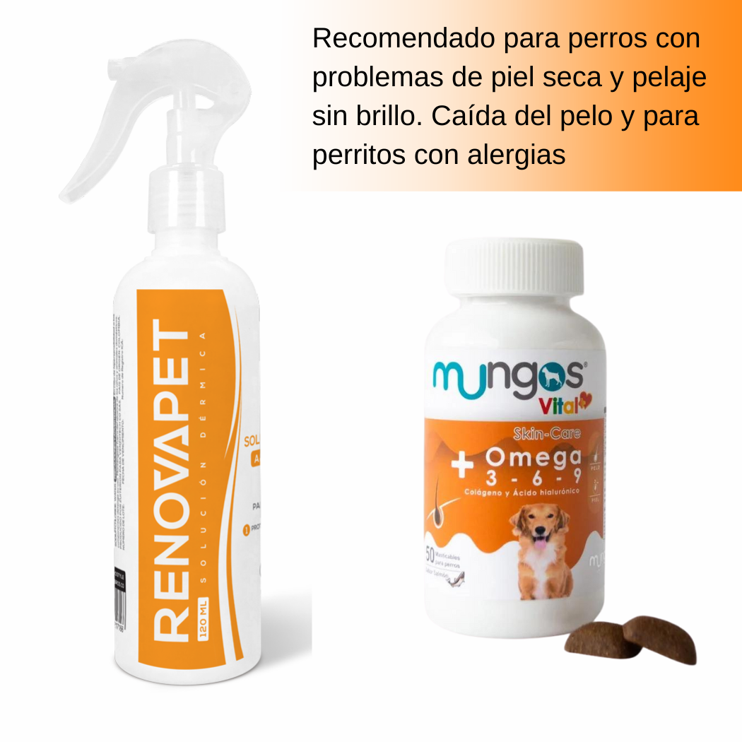 Omegas 3-6-9 para Perros- Mungos Vital Omega x 50 und con colágeno y ácido hialurónico