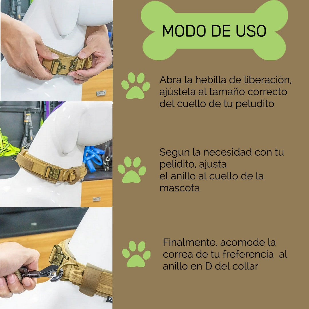 Collar Para Perro Táctico Ajustable