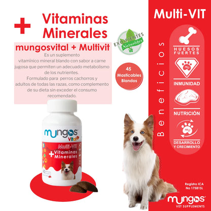 Vitaminas y Minerales para Perros – Mungos vital Multi-vit x 45 unidades blandas