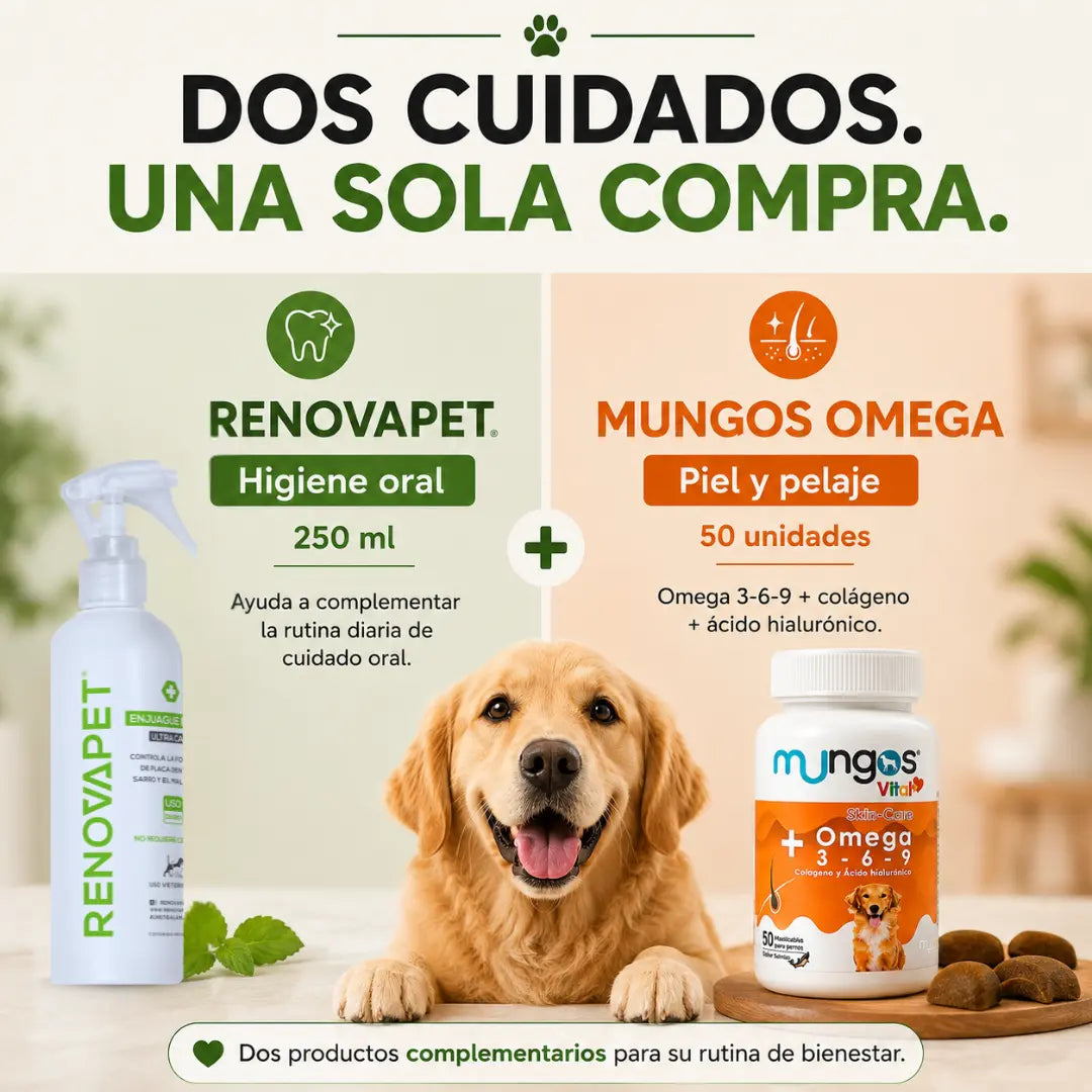 Kit de Bienestar para Perros | RENOVAPET + MUNGOS Omega 3-6-9