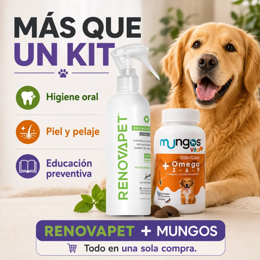 Kit de Bienestar para Perros | RENOVAPET + MUNGOS Omega 3-6-9