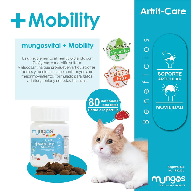 Glucosamina para Gatos – Mungos vital Mobility para gatos x 80 unidades blandas