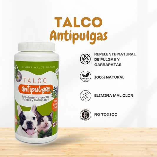 TALCO REPELENTE DE PULGAS Y GARRAPATAS