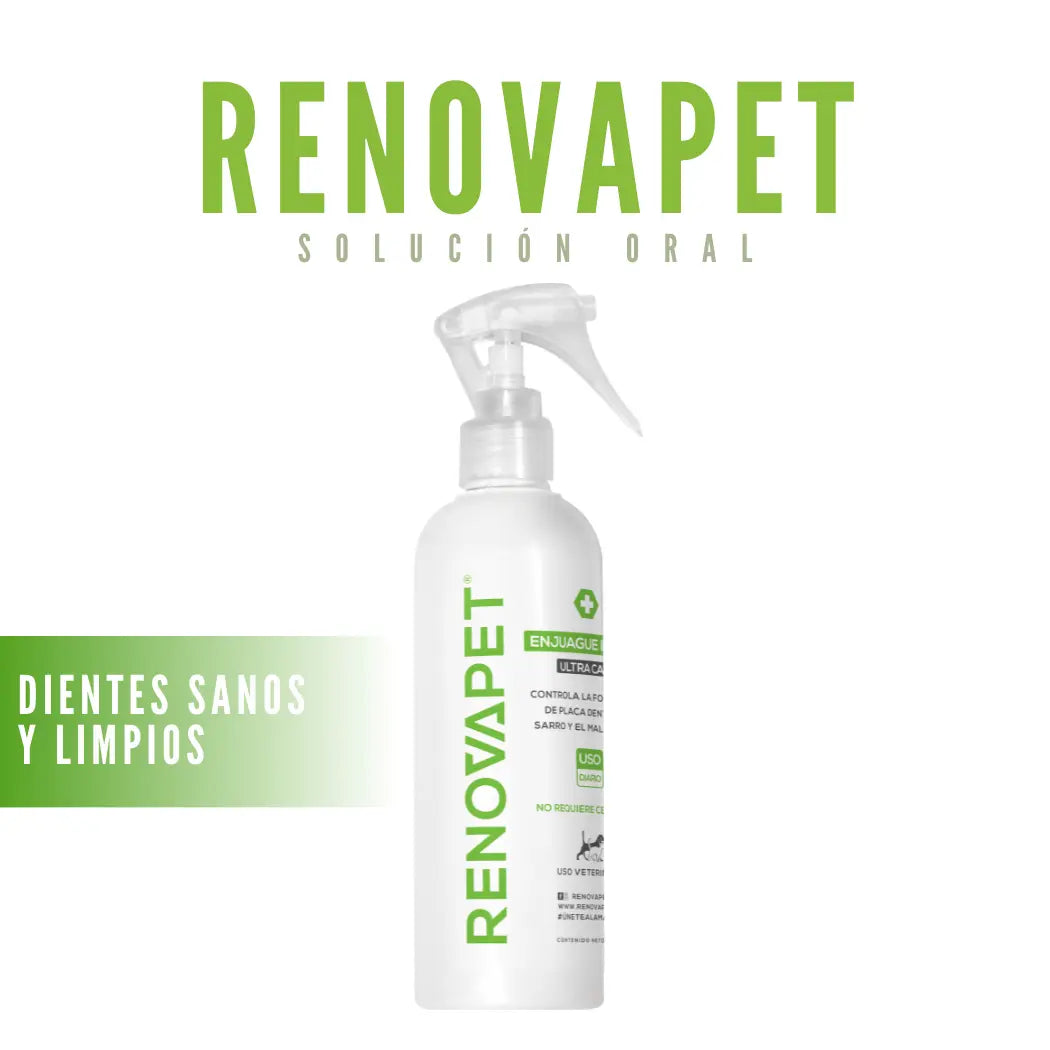 RENOVAPET Spray Bucal para Perros y Gatos | Reduce sarro y mal aliento sin cepillado