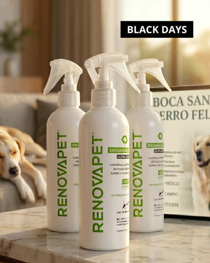 RENOVAPET Spray Bucal para Perros y Gatos | Reduce sarro y mal aliento sin cepillado