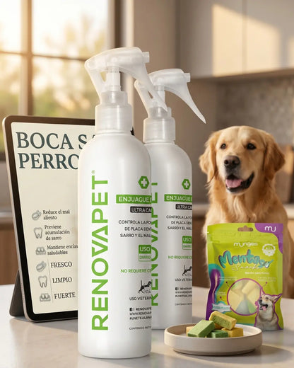 RENOVAPET Spray Bucal para Perros y Gatos | Reduce sarro y mal aliento sin cepillado